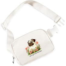 Pug Mini Belt Bag for Teens Girls Kids for Workout Running Traveling Hiking, Pug Lovers Gift Items Things Decor Merch, Fanny Pack, Waist Packs, Crossbody Bags with Adjustable Strap!