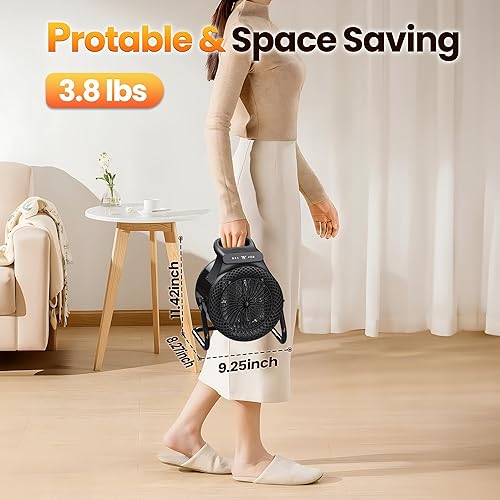 Miniatura 3 de Calentador eléctrico portátil con termostato, ventilador de cerámica seguro y silencioso de 1500 W750 W, calienta 200 pies cuadrados para oficina,