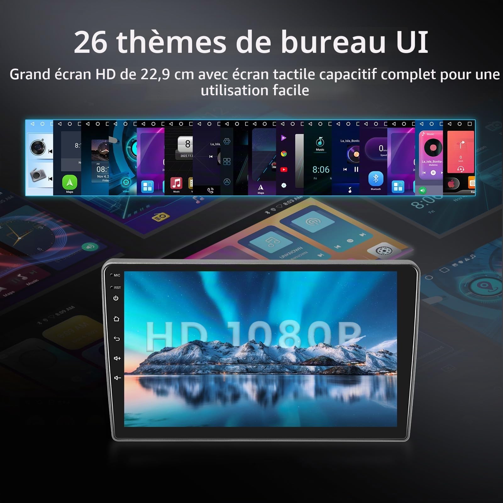 2GB 64GB Android Autoradio pour Peugeot 407 2004-2011 Radio avec Carplay Android Auto, Hodozzy Écran Tactile 9 Pouces Stereo Navigition GPS, Bluetooth, WiFi, FM/RDS Radio, SWC, EQ