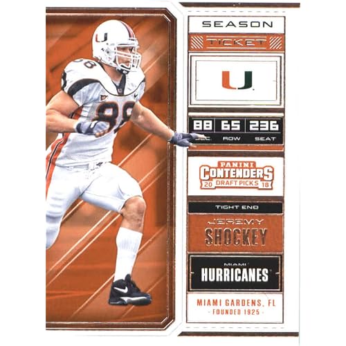2018 Panini Contenders Draft Picks Season Ticket #48 Jeremy Shockey Miami Hurricanes NCAA Collegiate Football Card