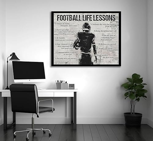 Miniatura 2 de Lona de Arte de Fútbol Deportiva en Lienzo para Pared Arte Inspiradora de la Vida Deportiva Cuadro de Citas Motivacionales Póster de Fútbol para