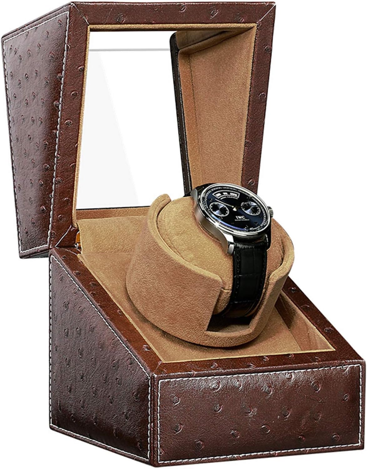 Watch Winder Single Watch Winder for Automatic Watches, with Super Quiet Motor, 5 Rotation Mode Setting, Flexible Plush Pillow for Universal Lady and Men's Gift