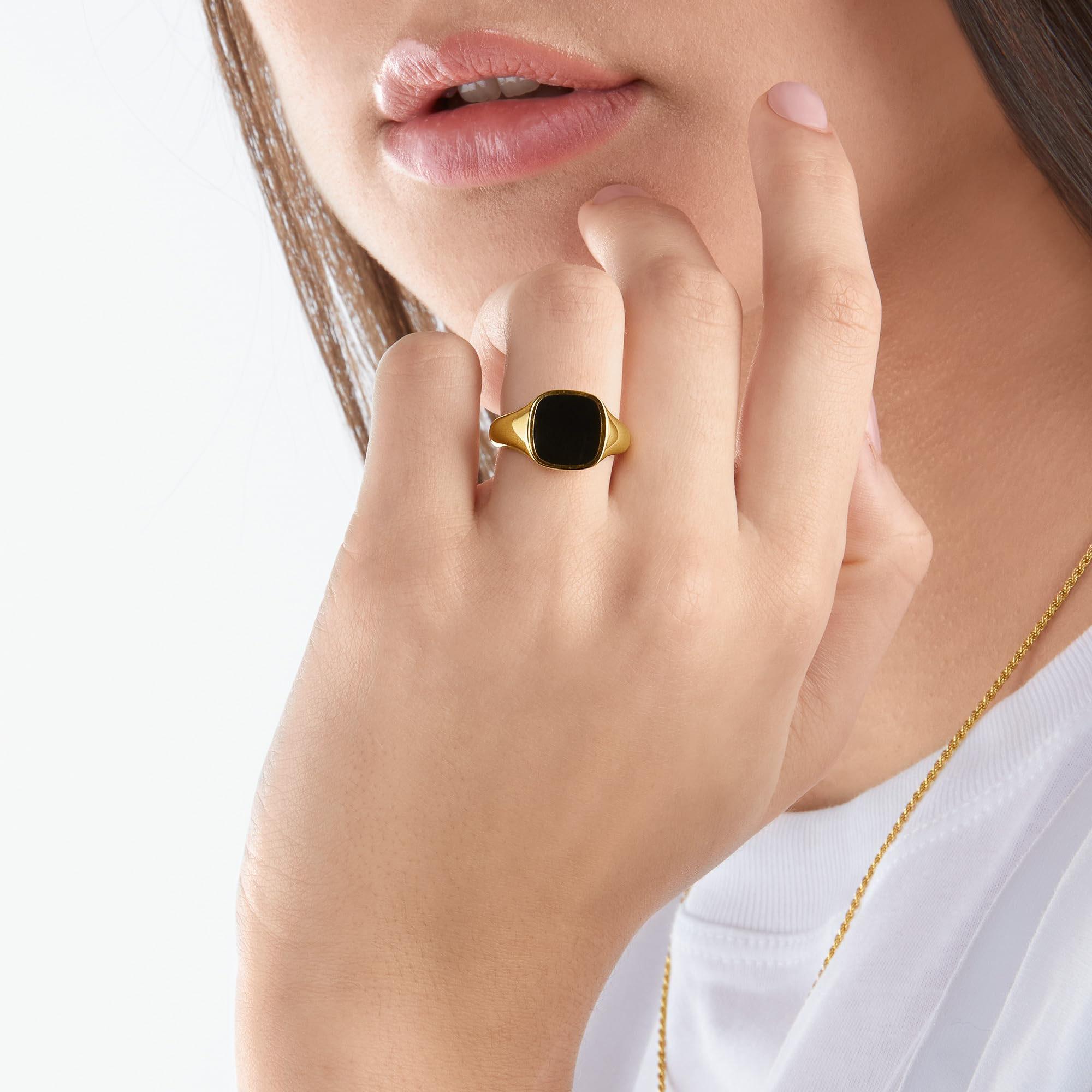 THOMAS SABO Ring klassisch schwarz-gold 925 Sterlingsilber, 750 Gelbgold Vergoldung