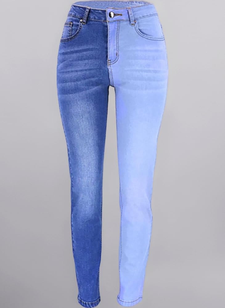 Jeans Palazzo Trendy A Vita Media - Blu Scuro Denim Used, Regular