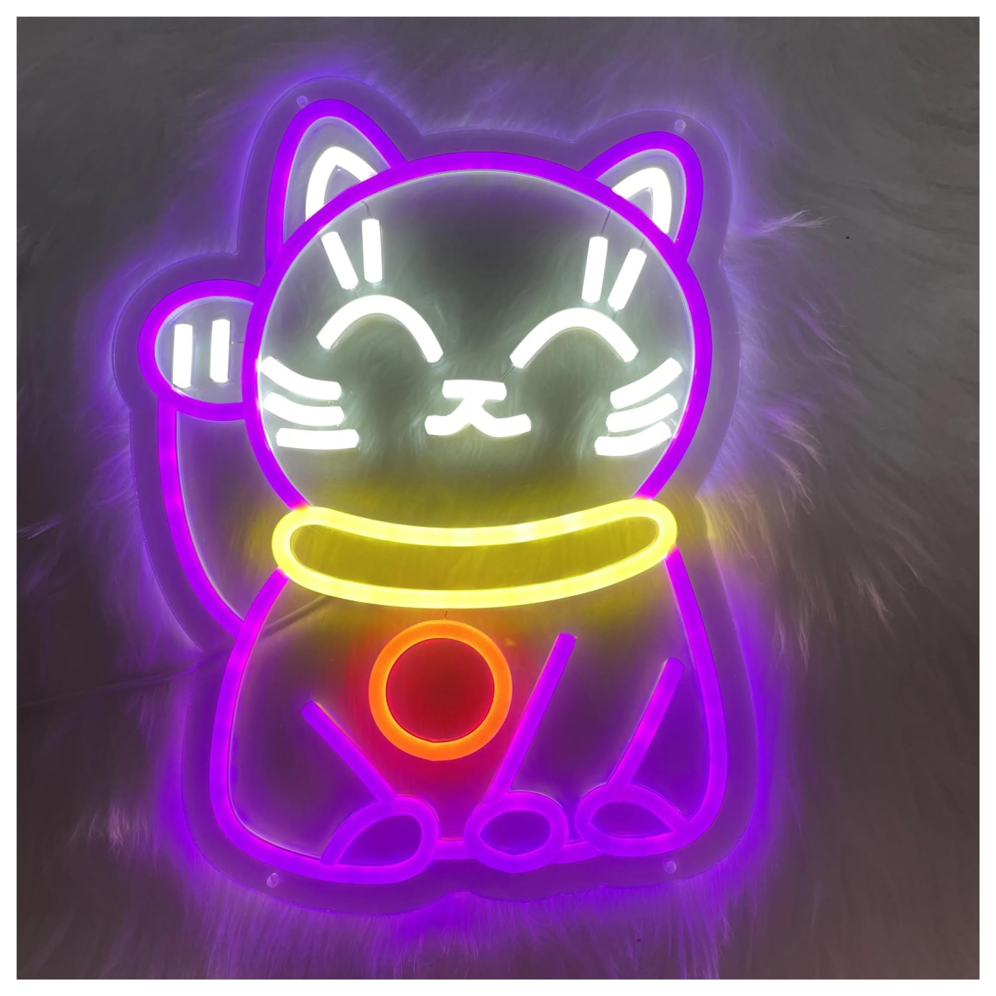 LED néon signe Panneau Néon En Forme De Chat Alimenté Par USB, Luminosité Réglable Éclairage Néon Pour Animal Et Chat Convient Pour La Décoration De Fête 28cmx32cm