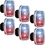 Mudder Running Lights for Runners Rechargeable LED Safety Lamps USB Rechargeable Clip on Strobe Bicycle Tail Lamps with 5 Modes Flashing Bike Lights for Night Riding Walking Hiking Pet Dog(6 Pieces)