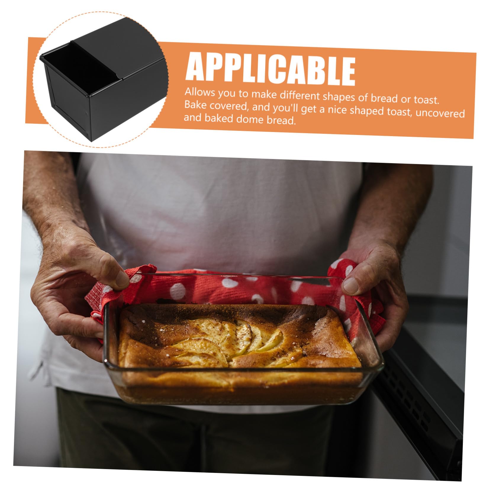 Eckige Brotbackform aus Rostfreiem mit Abnehmbarem Deckel Antihaftbeschichtete Toastform für Einfaches Backen Vielseitig Einsetzbar für Zuhause Bäckerei und Restaurant Sicher und