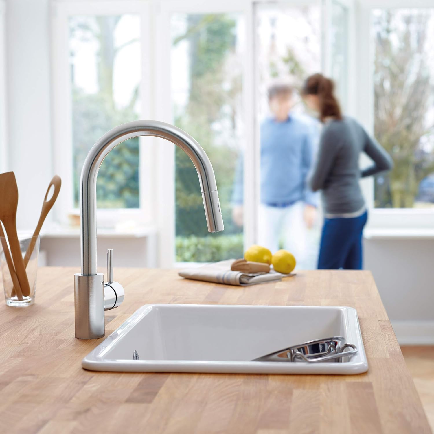Buy 1 get 1 Grohe 32665DC3 Concetto Dual Spray Pull-Down Kitchen Faucet, SuperSteel Infinity Finish