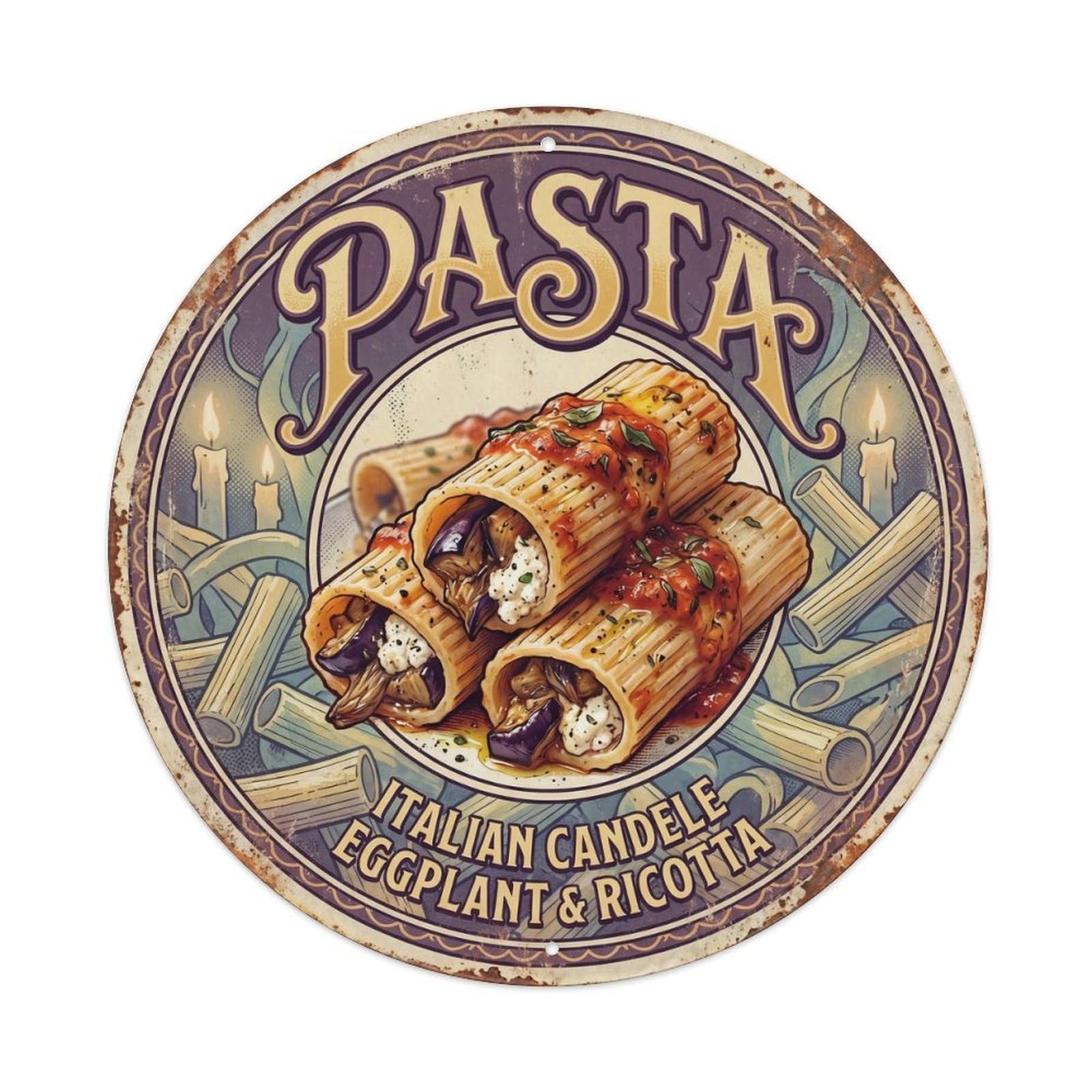 Restaurant Kitchen Pasta Italy Travel Cuisine Culture Metal Tin Sign