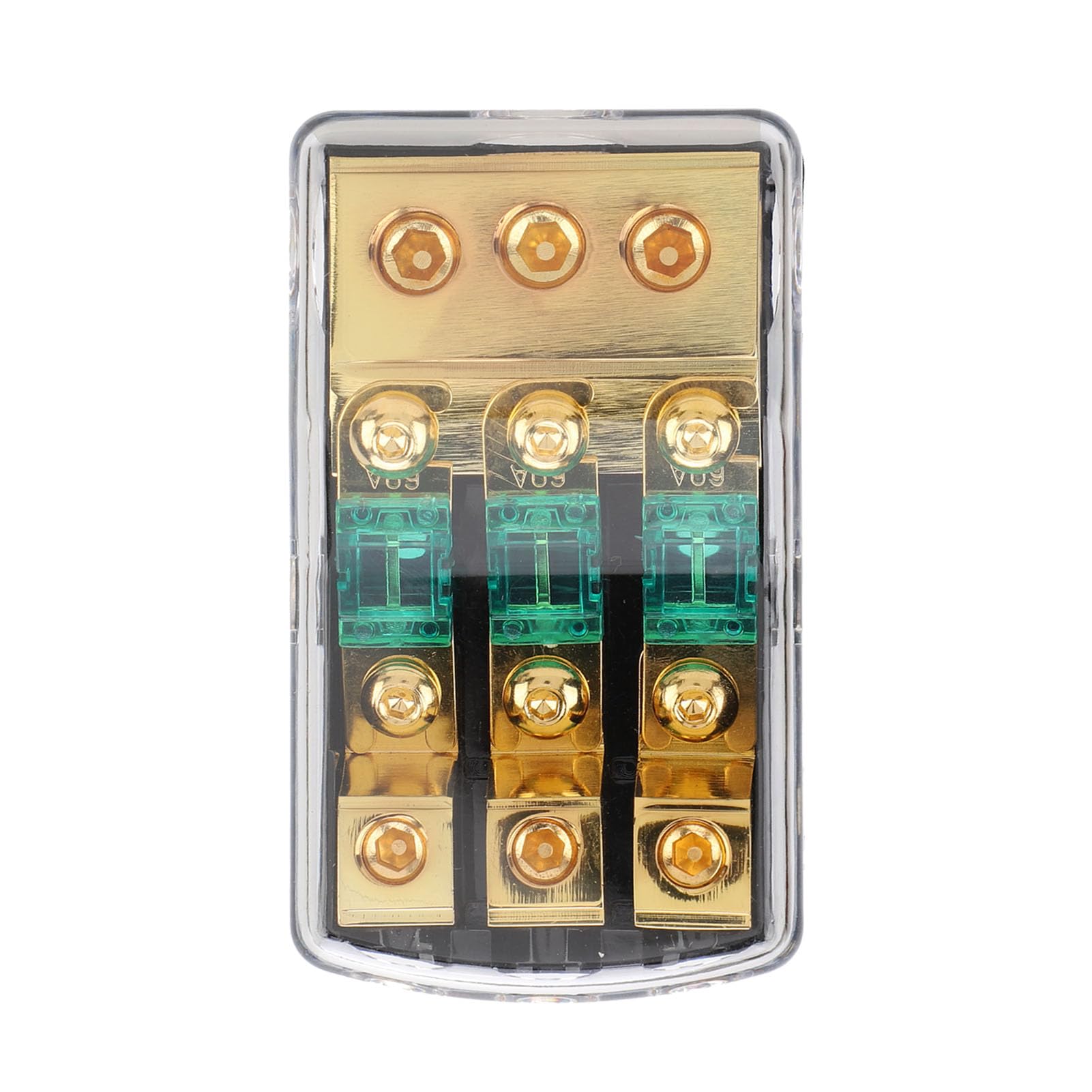 Mini ANL Sicherungshalter 0 2 4 Gauge in 4 6 8 Gauge Out 60 Amp Sicherungsverteilerblock für Auto LKW Boot Audio Stereo Verstärker (3-Wege)
