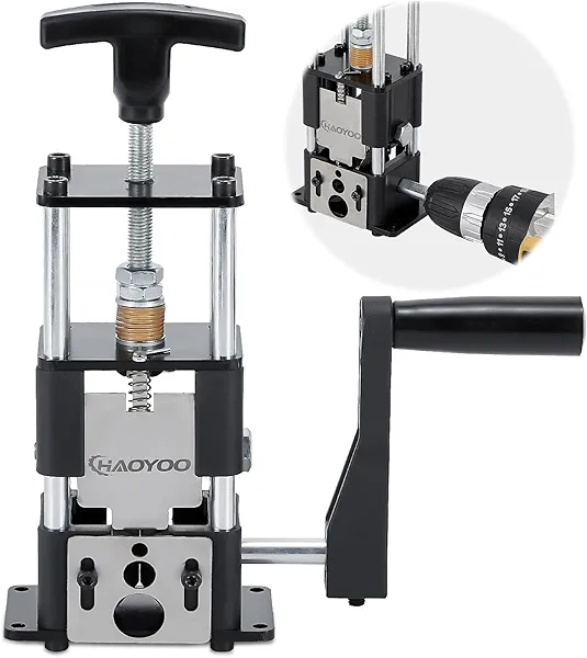 HAOYOO Wire Stripper Machine, Drill-Powered/Manual Two-In-One Wire Stripper Tool, Wire Stripping for 0.06"-1"(1.5~25 mm) Scrap Wire, Wire Stripping Tool for DIY Cable Copper (Black)