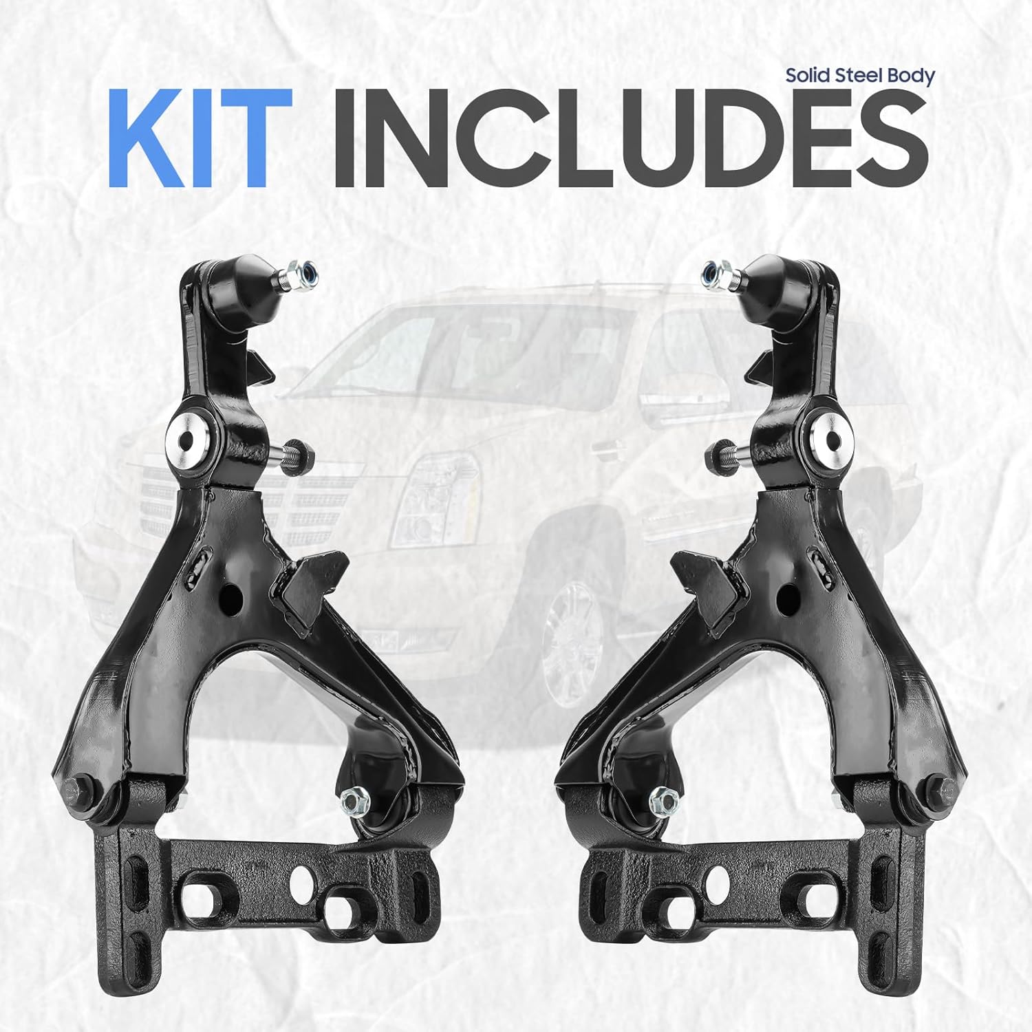 Front Lower Control Arms w/Ball Joints Assembly Suspension Kit for 02-07 Chevy Trailblazer/GMC Envoy, 02-04 Bravada, 04-07 Buick Rainier, 03-07 Isuzu Ascender, 05-07 Saab 9-7X (2pc)