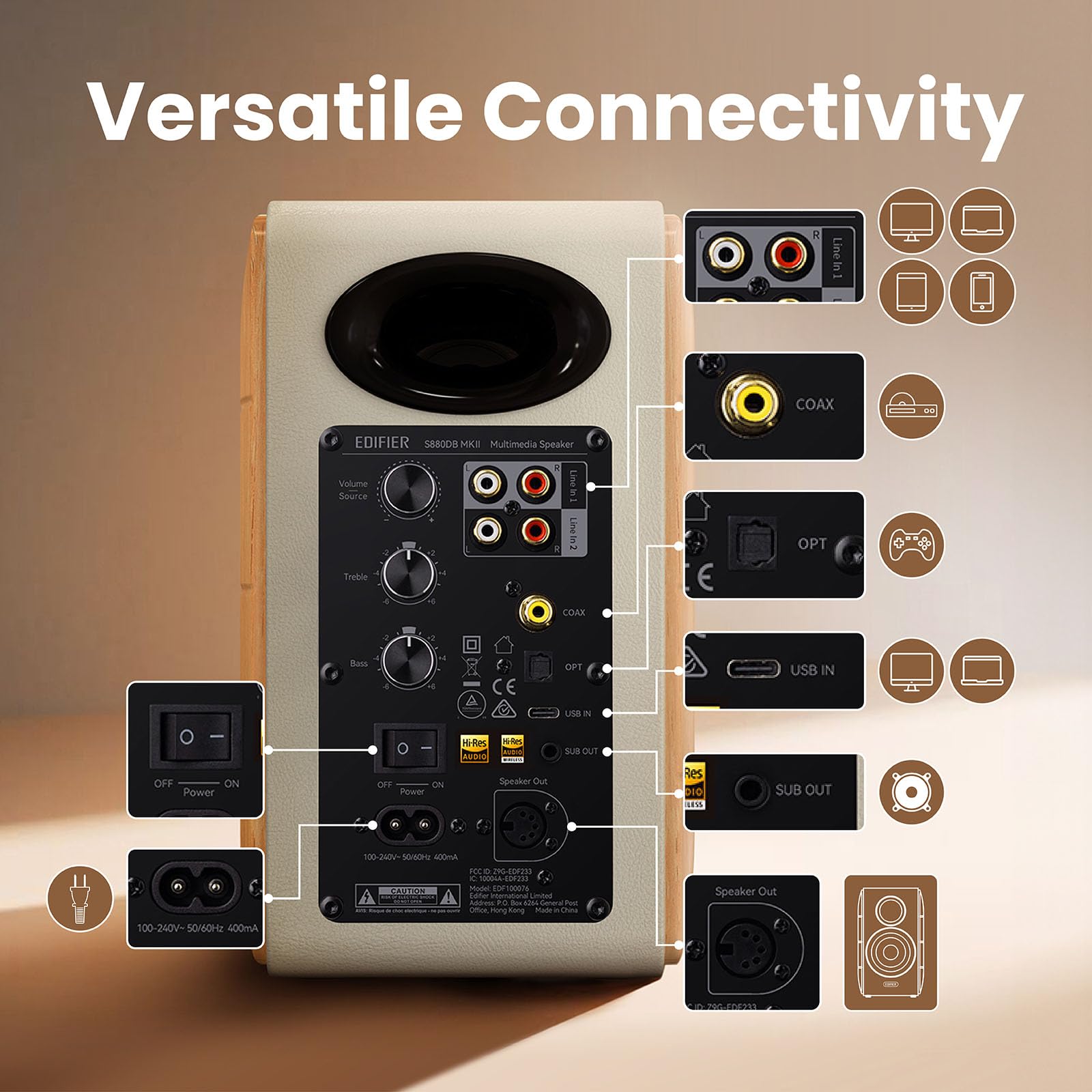Edifier S880DB MKII - Altavoces de estantería de alta fidelidad