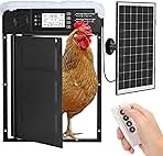 Automatic Chicken Coop Door Solar Powered, Cold Weather Electric Chicken Door Large Size Aluminum Door with Light Sensor & Timer with Power Off Emergency Mode 14.9