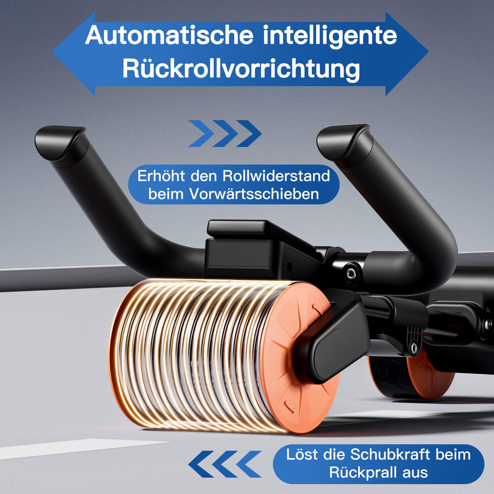 Ab Roller Automatisches Rebound-Bauchrad, Ab Trainer für Zuhause, Bauchmuskeltrainer Sport Geräte Sliders für Core Training, ABs Wheels Fitness Zubehör