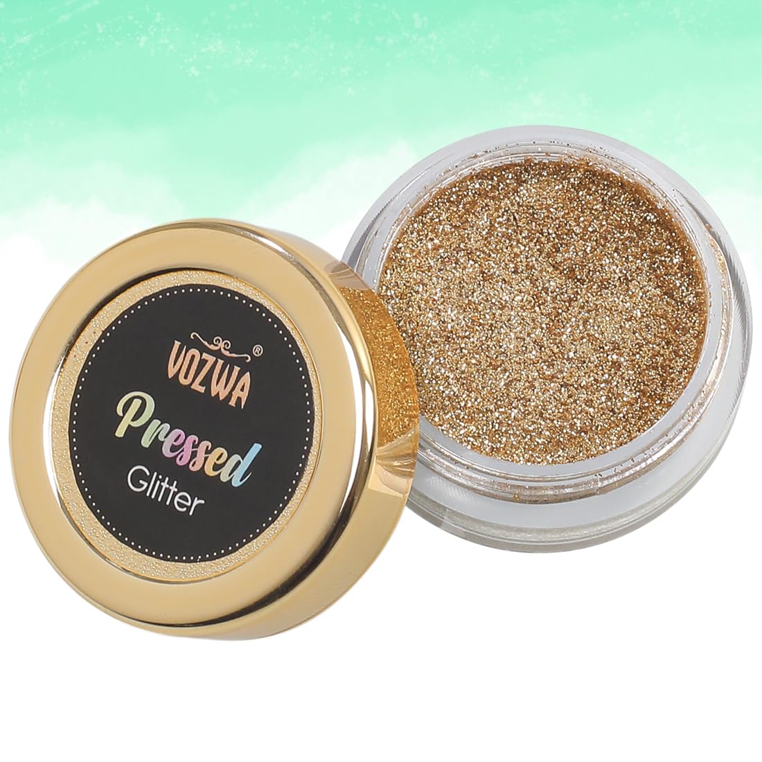 Vozwa Light gold Color Glitter Eyeshadow Palette, Shimmery Finish Sparkle Glitter Eyeshadow Palette, Long Lasting Eye Makeup Palette | Easy-To-Blend Formula & Shiny Texture For Perfect Eye Makeup-image-31