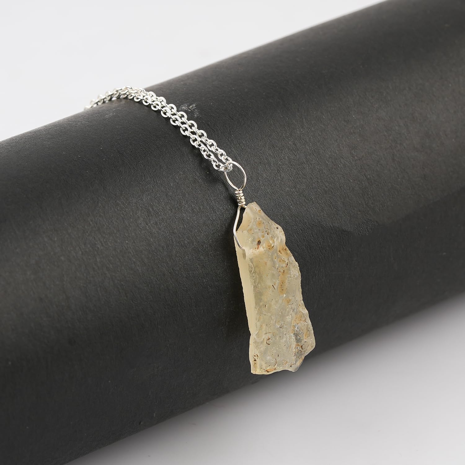 Natural Raw Gemstones Dainty Pendant, Rough Stones Necklace, Handmade Boho Jewelry for Women, Healing Crystals, Hypoallergenic Silver Adjustable Chain, Elegant Gift, 16+2 Inch - Image 4