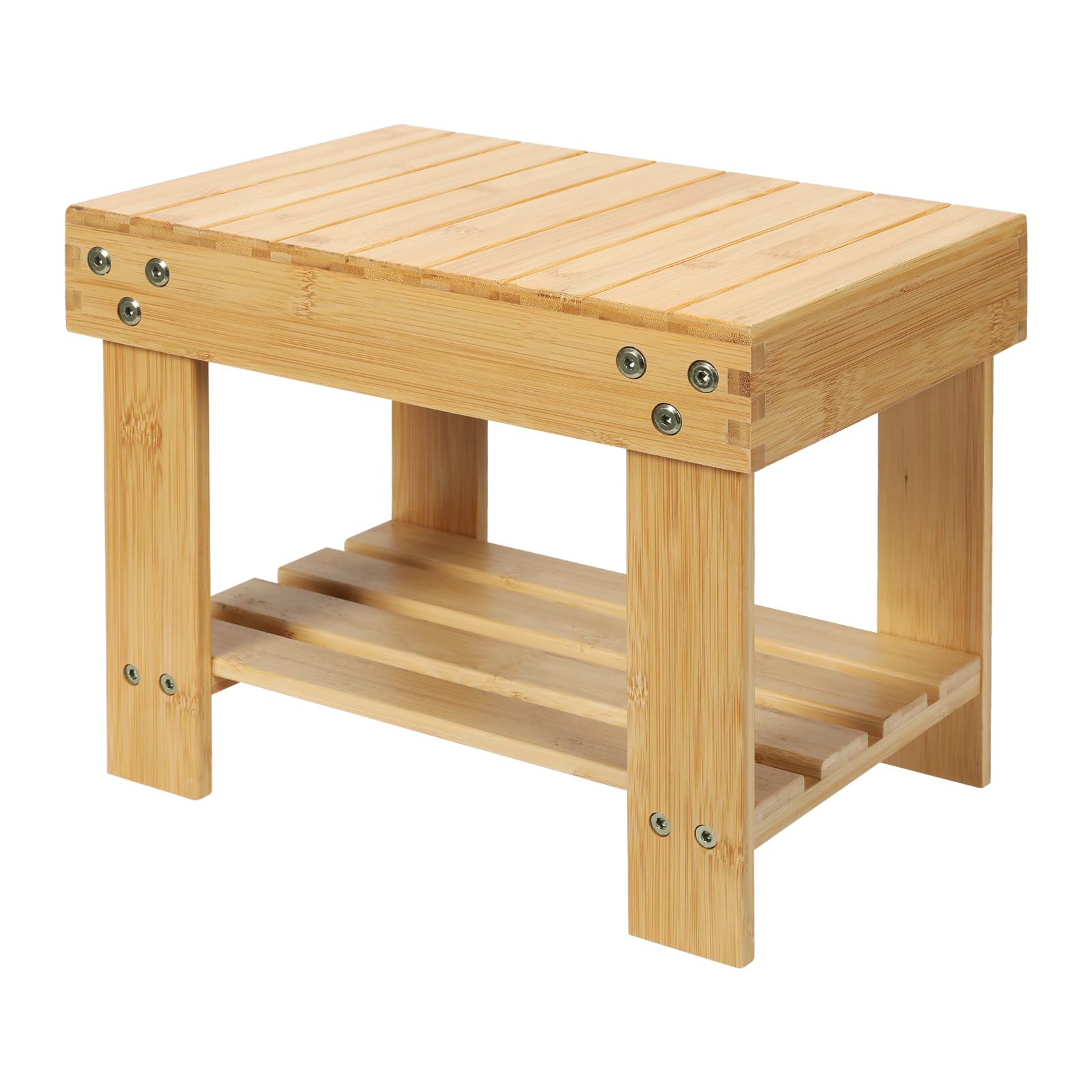 Levede Bamboo 2 Tier Step Stool Natural