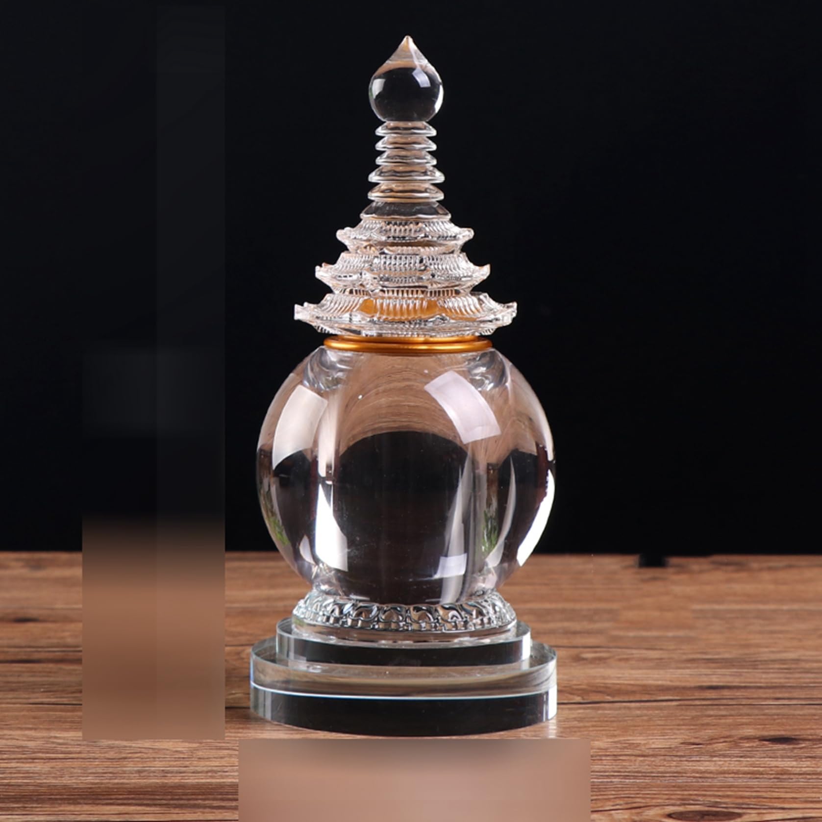 Amazon.co.jp: 舎利塔 五輪塔 k9クリスタルガラス 水晶玉 水晶塔