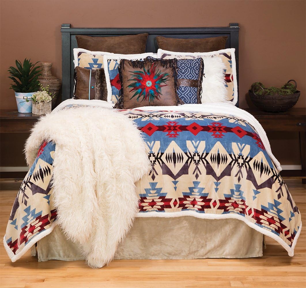 Carstens, Inc - JP582 Blue River Plush Comforter Bedding Set, King