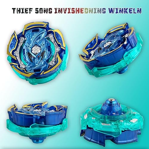Miniatura 3 de Zelzen Bey Burst Blade Gyro juguete, Bey Metal Fusion Spinning Battling Top Blades con lanzador de cuerda y asa, juegos de lucha de cumpleaños para