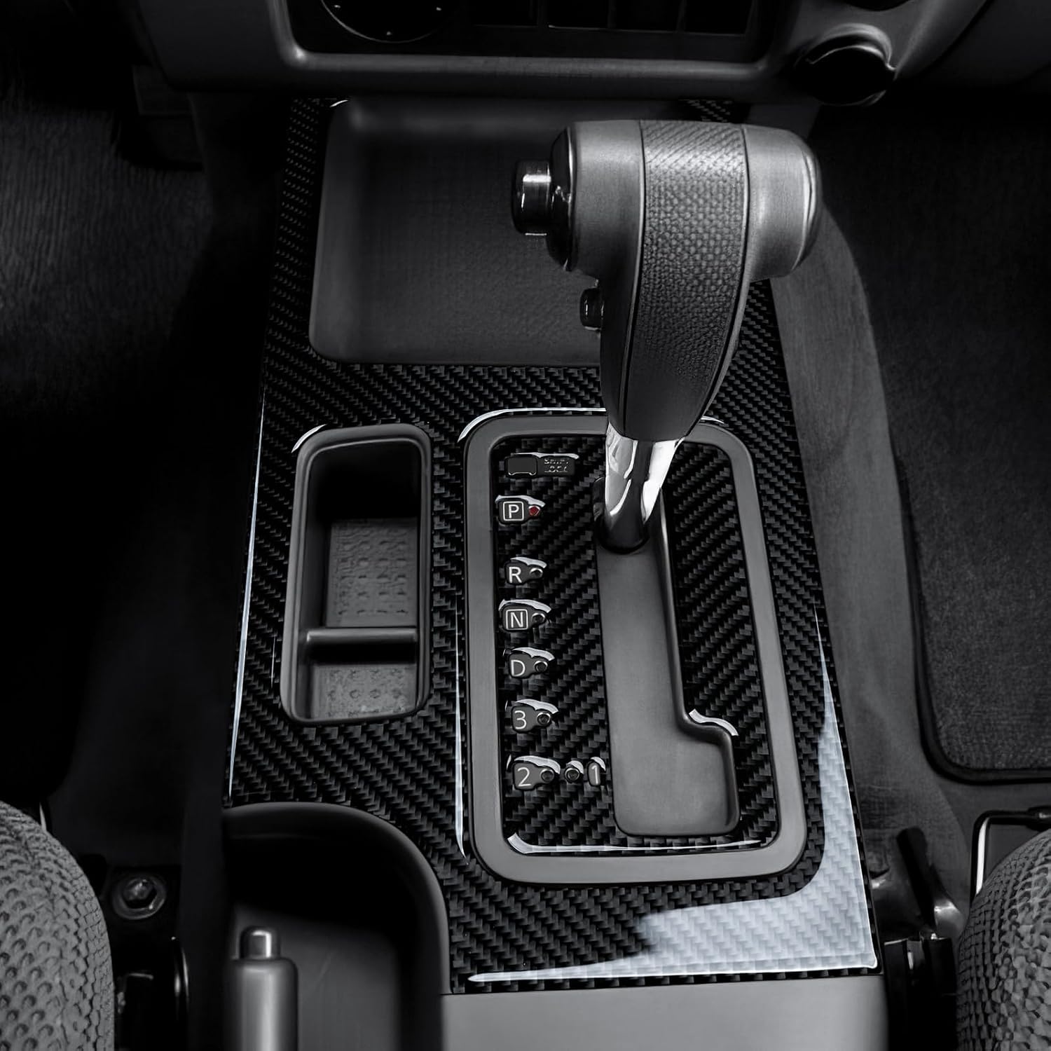 2PCS Car Carbon Fiber Decal Trim Cover Gear Shift Sticker Fits for Nissan Frontier 2005-2021 Interior Accessories