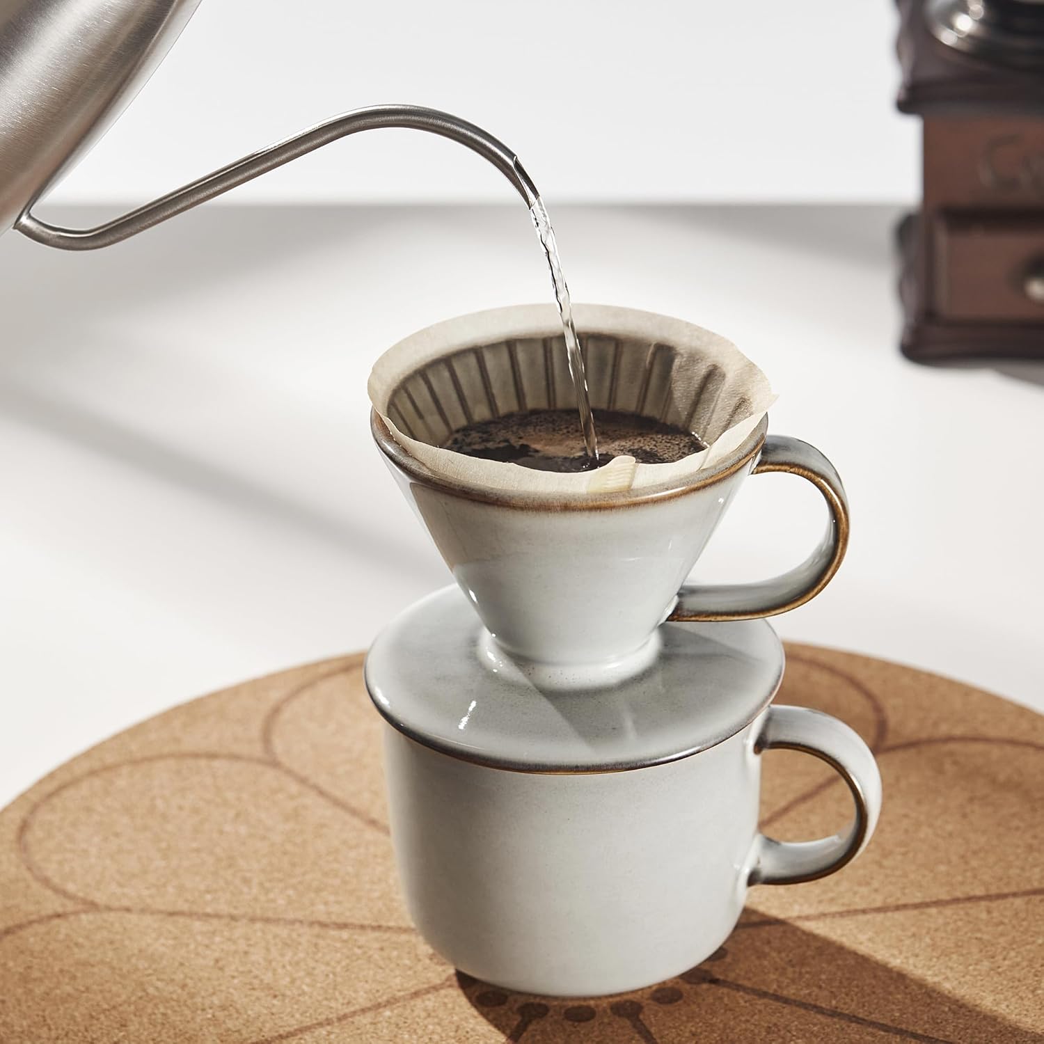 GLADELIG Coffee filter, ceramic/beige