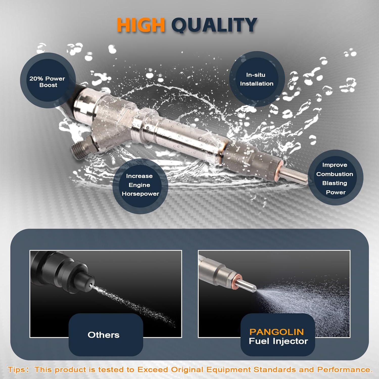 PANGOLIN Diesel Fue Injector for Chevy GMC Duramax 6.6L LLY Express Silverado Savana Sierra 2500 3500 2500HD 3500HD 2004-2005, Replace OE 0445120027 0986435504 97303657, 98002368
