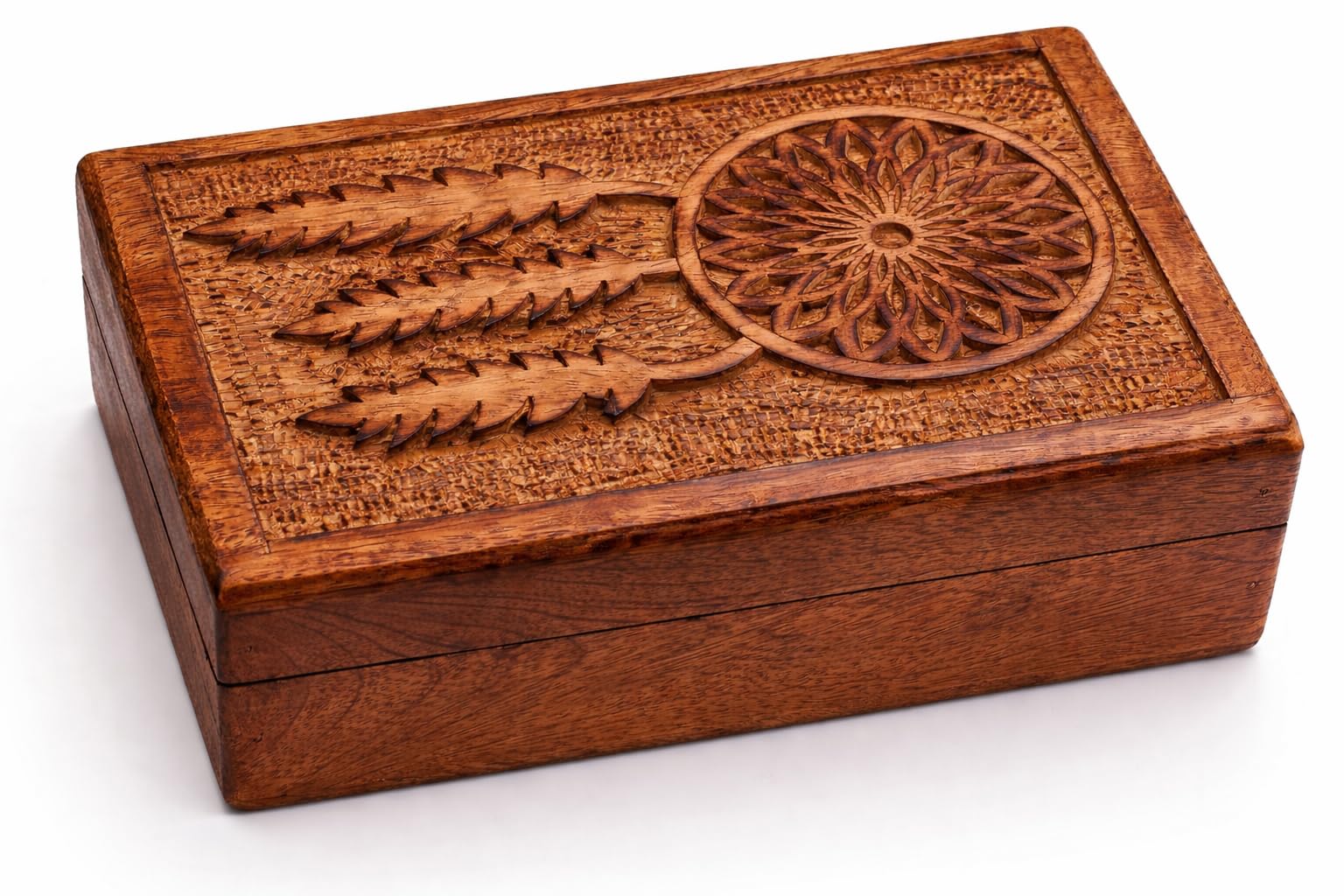 Idée de cadeau d'anniversaire : boîte à bijoux attrape-rêves en bois sculpté