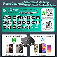 Vista 6 de Car TV Mate Pro con CarPlay inalámbrico y adaptador automático Android, adaptador multimedia HDMl actualizado para convertidor de TV Stick, HDMI Car