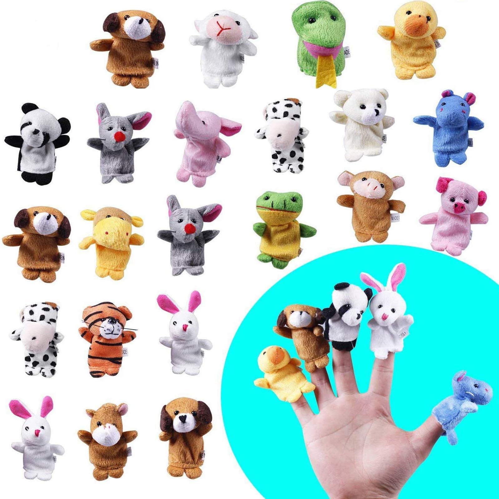 Angry Birds MOLECOLE 22 pcs Soft Plush Animal Finger Puppets Set Baby Story Time for Easter Theme Party Favor 22pcs