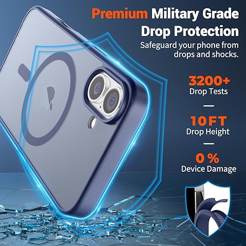 Miniatura 328 de SUPFINE - Funda magnética para iPhone 13 Pro Max (compatible con MagSafe), (protección contra caídas de grado militar de 10 pies), delgada, Negro