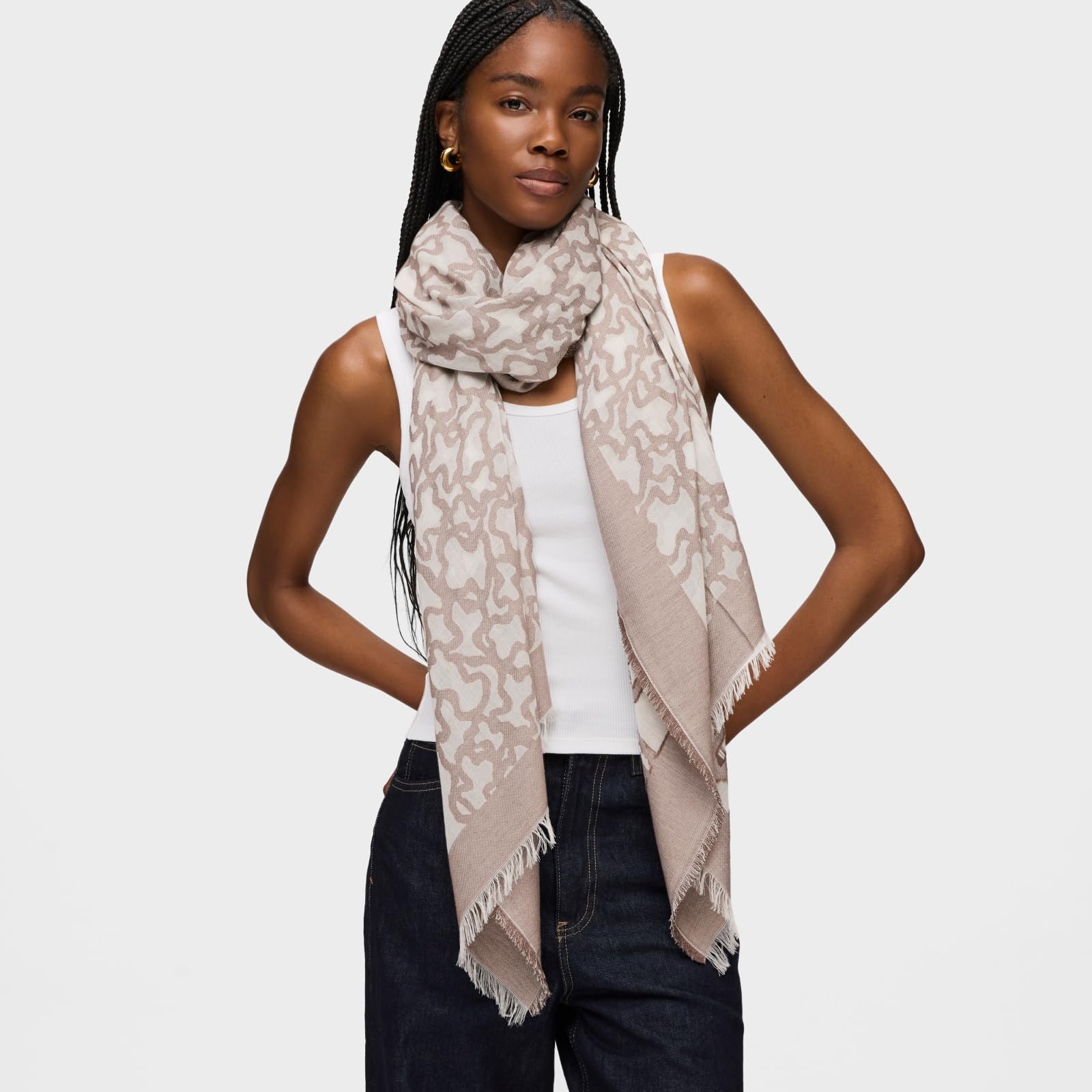 TOUS Foulard Kaos en color piedra