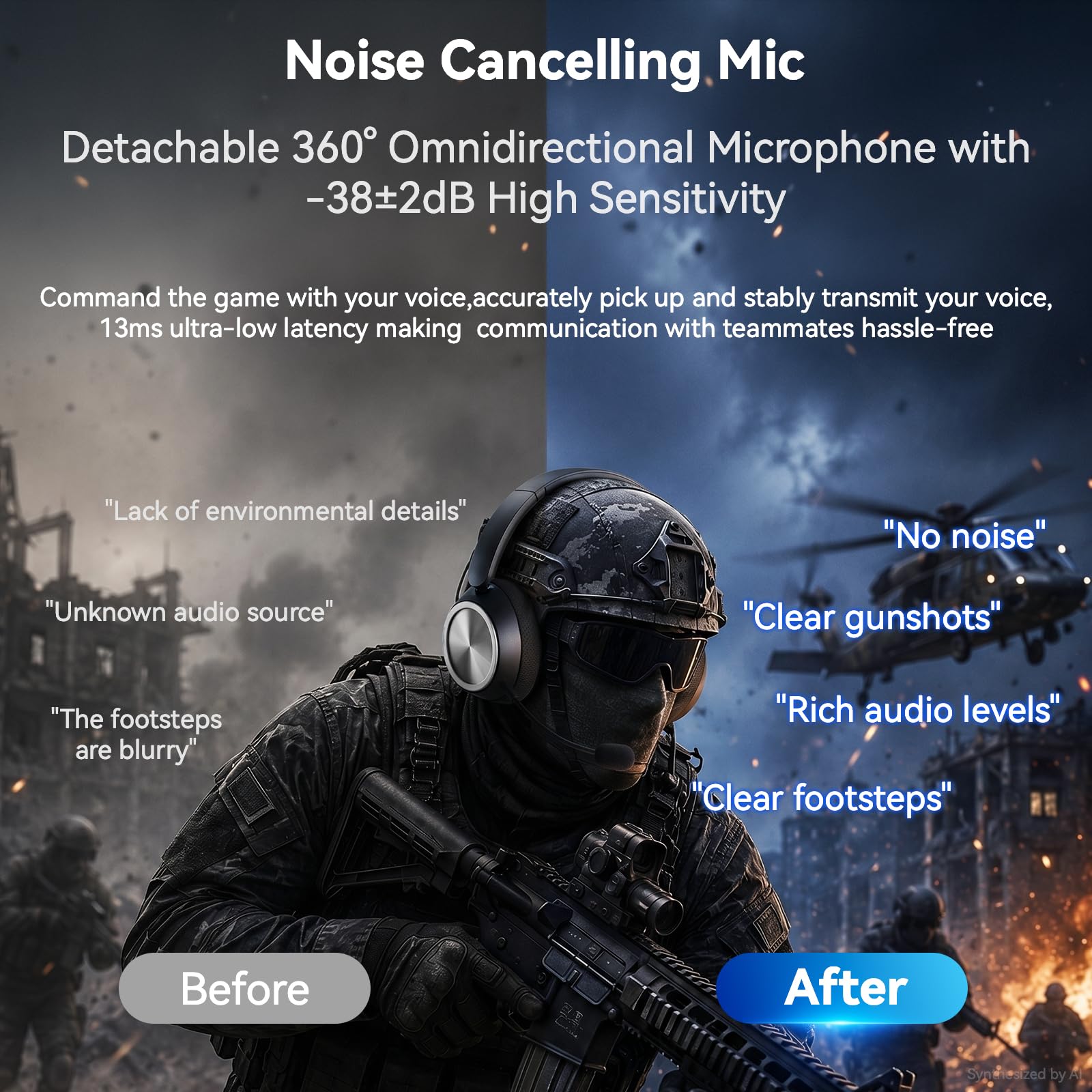 Auriculares inalámbricos para juegos para PS5, Xbox, PC, PS4, Mac, Switch, móvil, auriculares Bluetooth para juegos 2026 con micrófono, cancelación de ruido, conexión 4 en 1, latencia de 13 m, batería