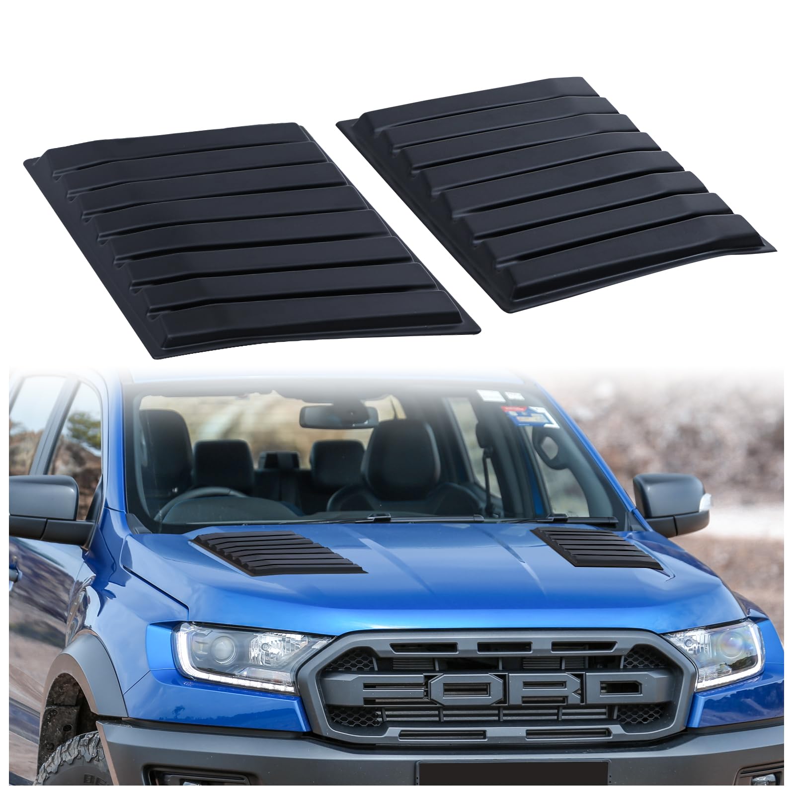 Protector de capó para Ford Ranger 2012-2022 y paneles ABS decorativos tipo Raptor 8