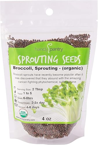 Miniatura 3 de Kit de cultivo de brotes de brócoli orgánico – Incluye tapa de acero inoxidable 316, soporte y semillas sin OMG – Kit completo de Handy Pantry &