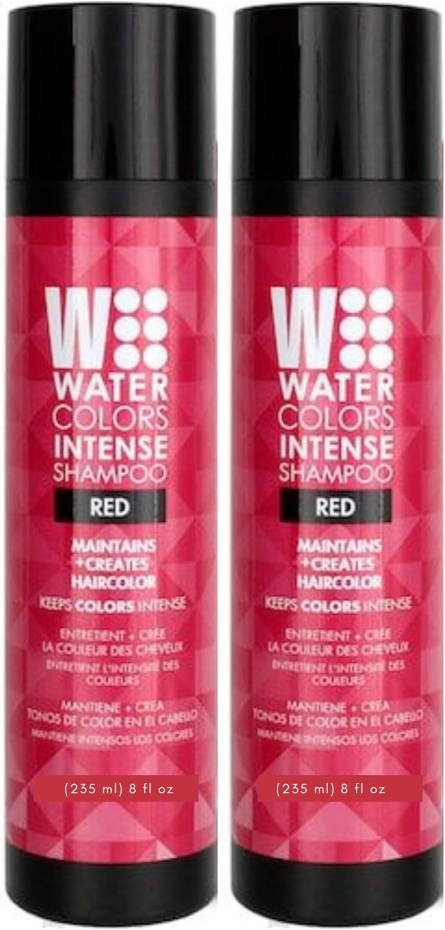 Watercolors Intense Color Depositing Sulfate & Paraben Free Shampoo, Maintains & Enhances Haircolor - Red 8.5 Oz (Pack of 2)