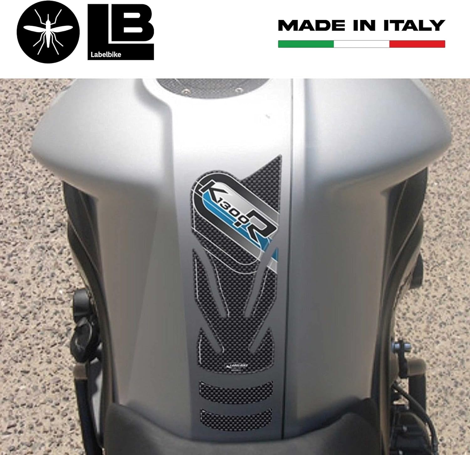 labelbike - 3D Sticker Motorcycle Fuel Tank Pad Protection and Decoration in Resin Compatible with BMW K1300R