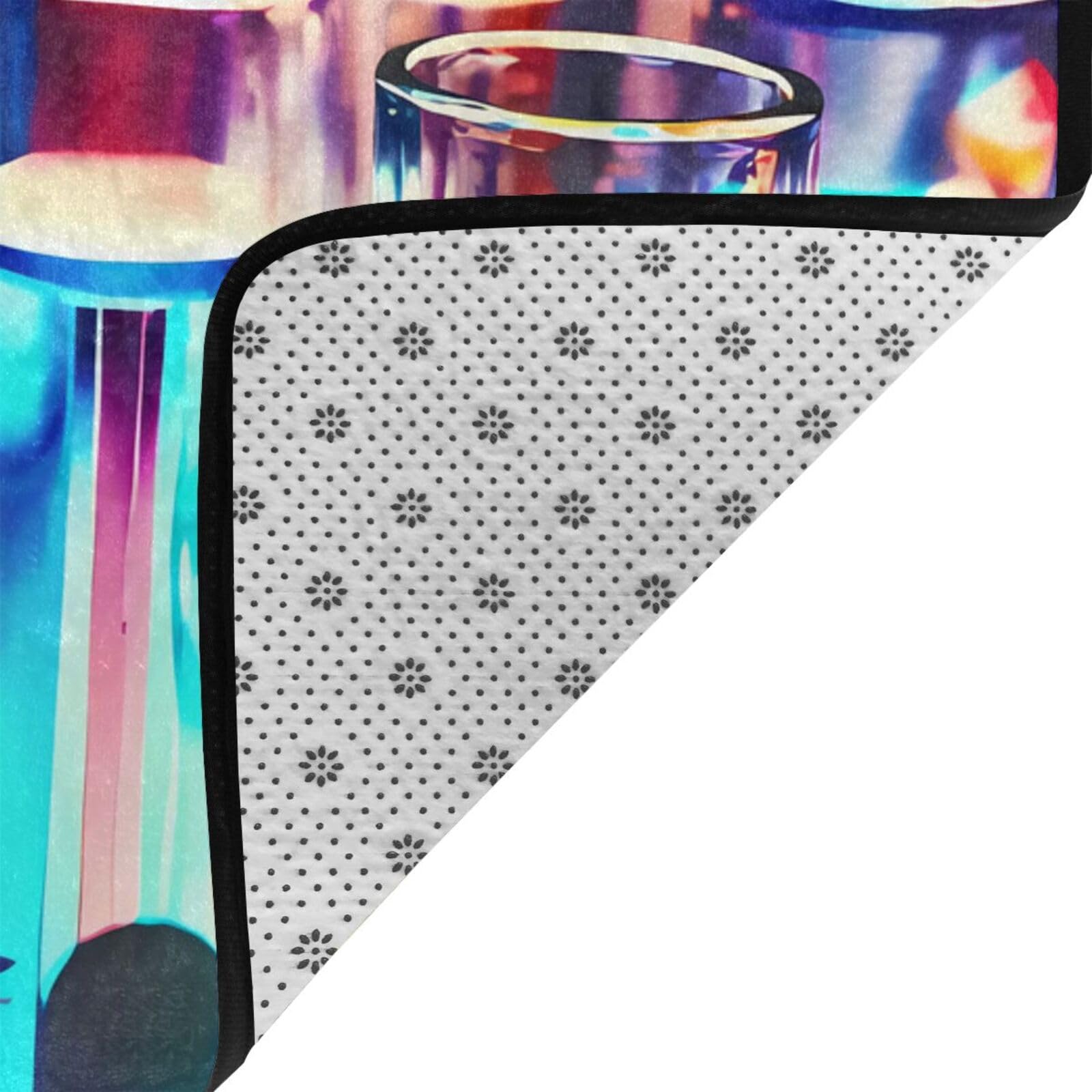 Chemie-Reagenzglas-Drucke, gut verarbeitet, rutschfester Bodenbelag, 160 x 121,9 cm, Plüsch-Komfort für Zuhause und Büro