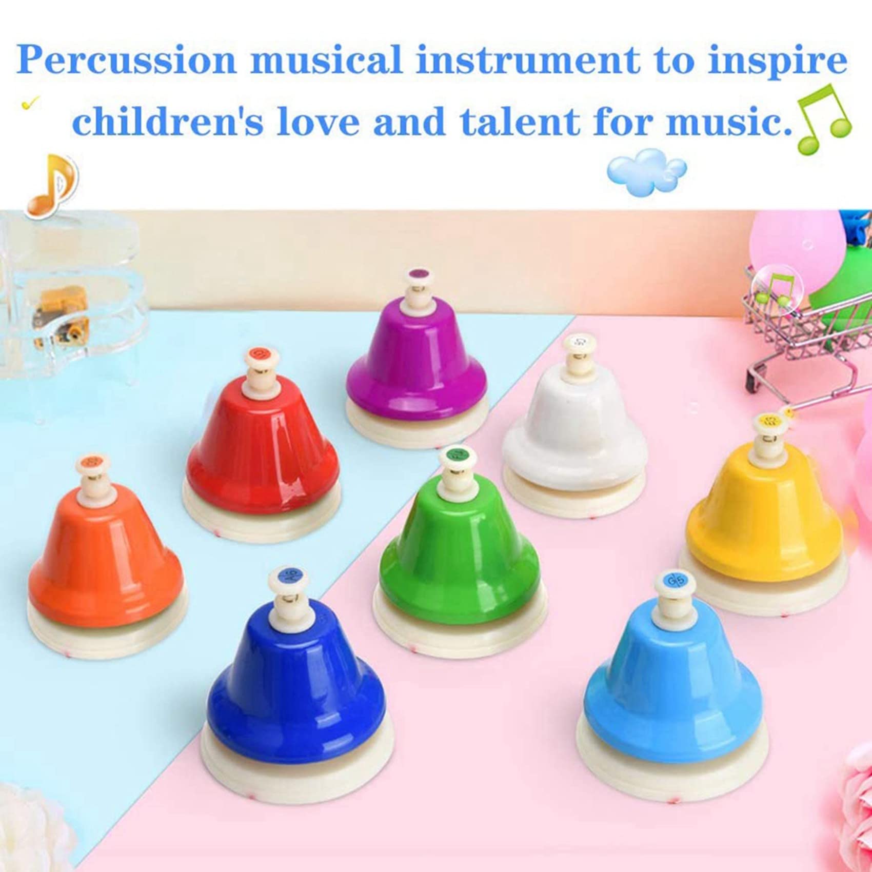 16 x biurko, 8 nut diatoniczna metalowa ręka, tęczowa muzyka, nauka muzyki instrument perkusyjny do nauki muzyki