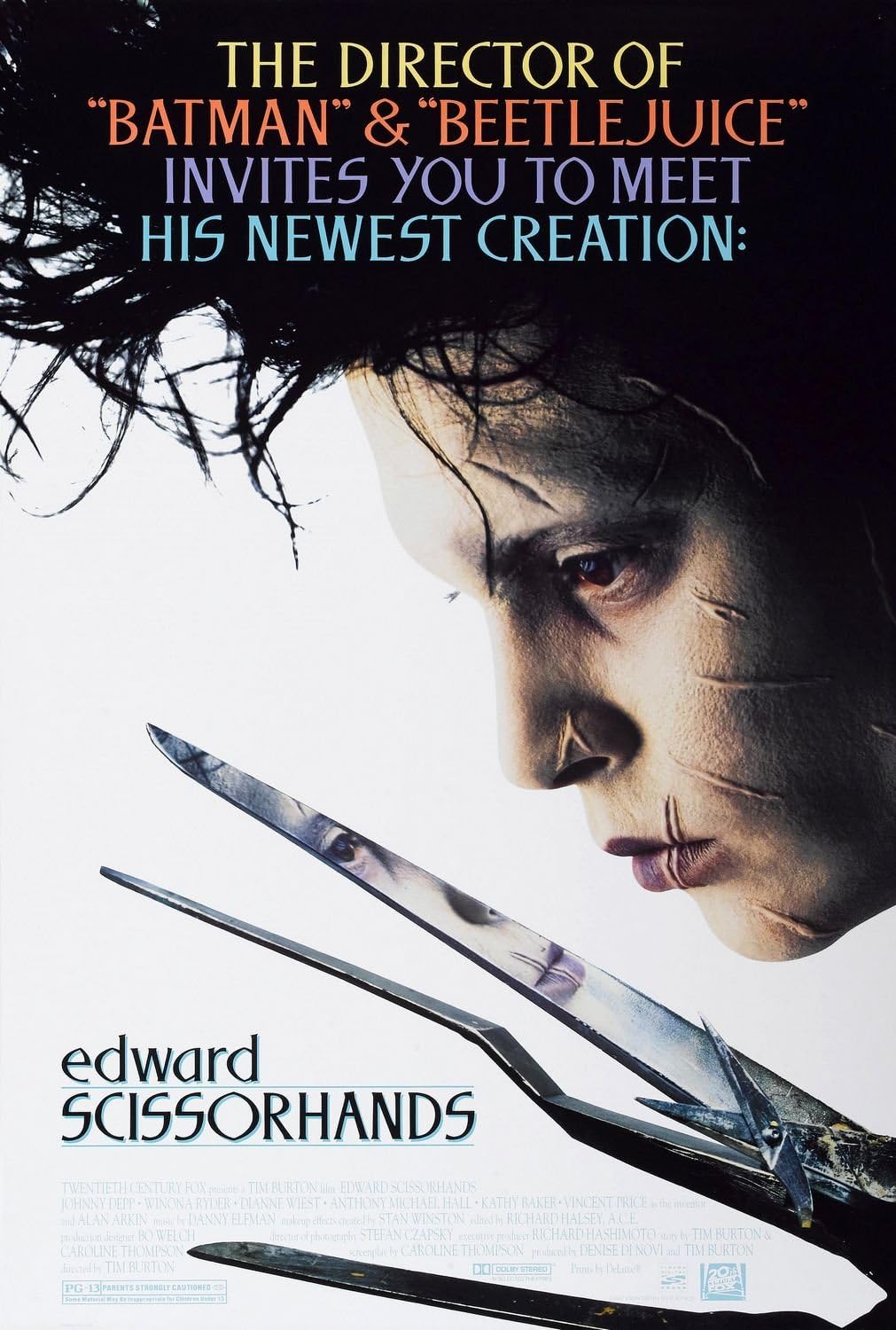 Edward Scissorhands 27 X 40 Original Theatrical Movie Poster