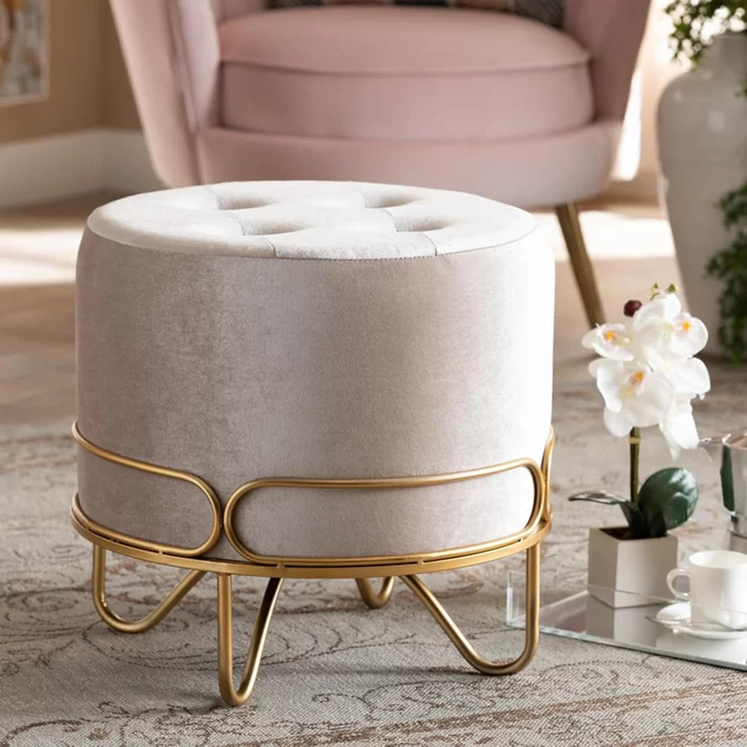 Dence Store Ottoman Pouffes for Living Room Sitting Chair Footrest Pouf