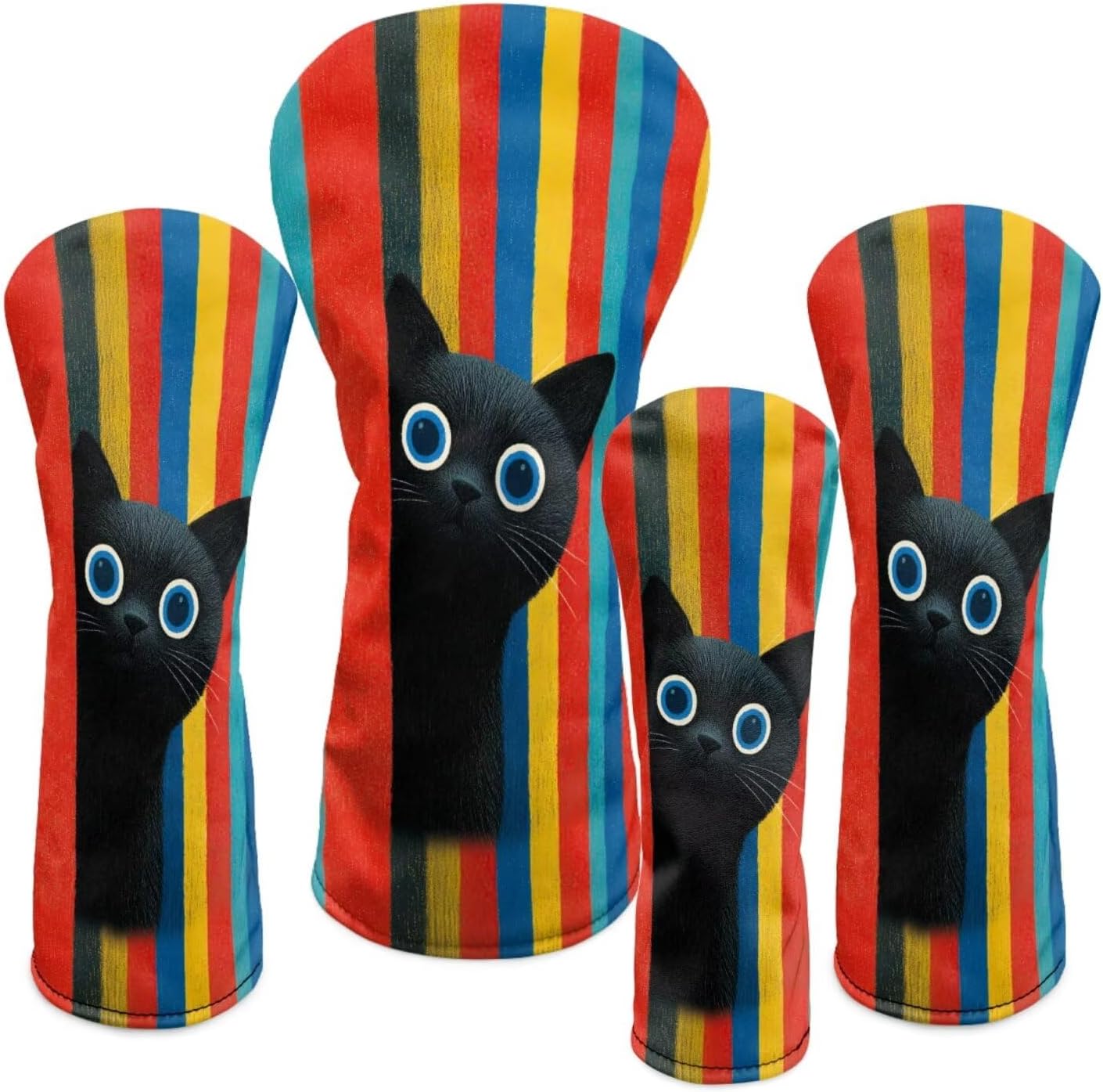 COEQINE 2/3/4 Piece Golf Head Covers for Woods and Driver Funny Golf Headcovers Gifts for Dad, Men, and Women