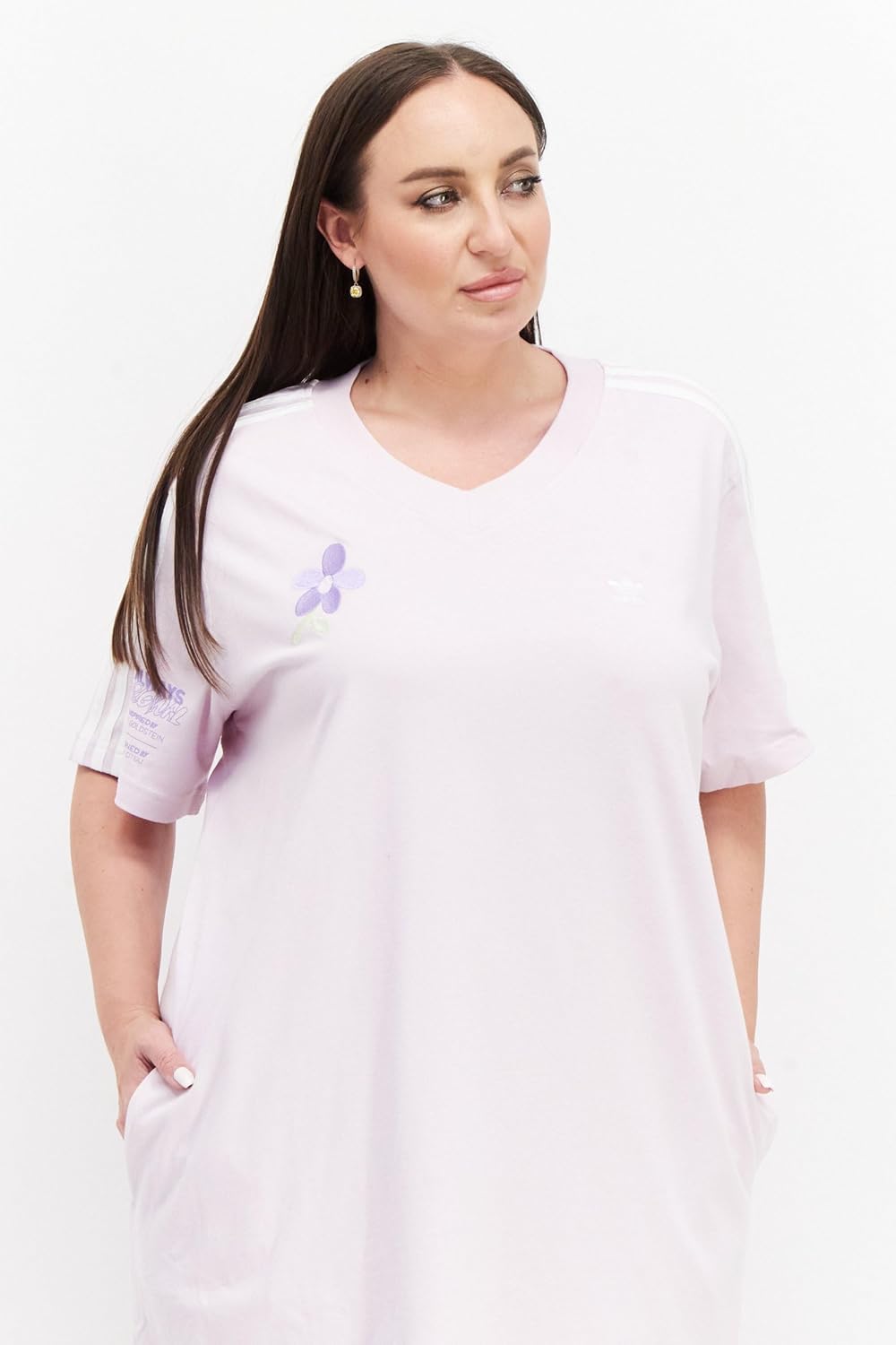 adidas Originals Womens Always Original Tee Dress, Almost Pink - Image 2