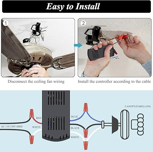 Miniatura 8 de Ventilador de techo inteligente universal con regulador, dispositivos inteligentes para el hogar que son compatibles con Alexa y Google Assistant,