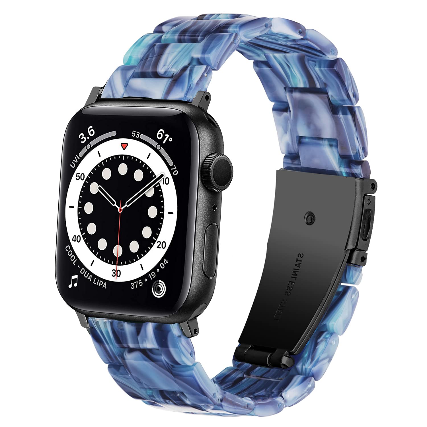 DEALELE Bands Compatible with Apple Watch 49mm 46mm 42mm 45mm 41mm 44mm 40mm 38mm, Colorful Resin Replacement Strap for iWatch Series 10/9 / 8/7 / 6/5 / 4/3 / Ultra/SE Women Men — view 33