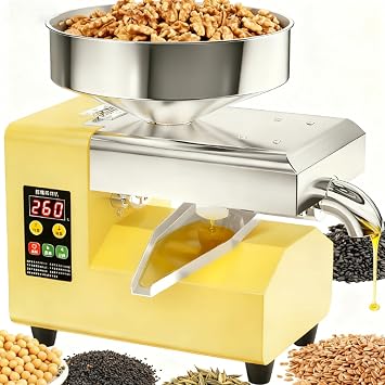 Protable Automatic Oil Press Machine - High-Performance Electric Cold & Hot Press Oil Expeller,1100w Power, 300 C & High Torque For Unlocking Full Seed Potential TypeB