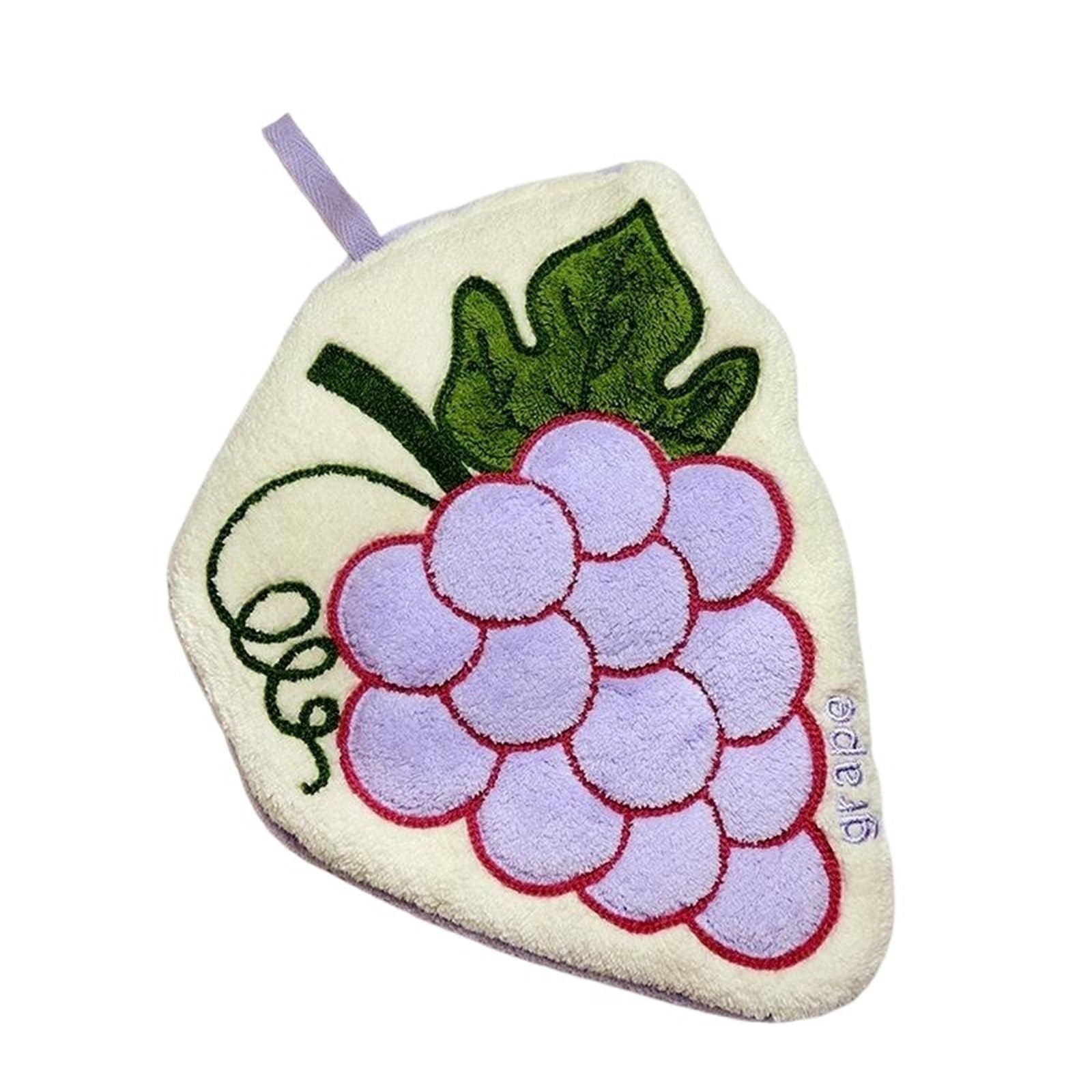 PPdingding 2/5pcs Cartoon Fruit Hand Towel - Absorbent Coral Fleece Bathroom Kerchief for Adults and people(2pc Color4)