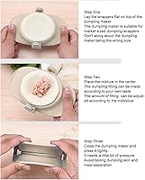 Vista 8 de Dumpling Maker, Multi-Size Empanadas Press Set, 3-Piece Kitchen Tool with Different Sizes for Cooking, Baking, and Home Use (Wooden Design)