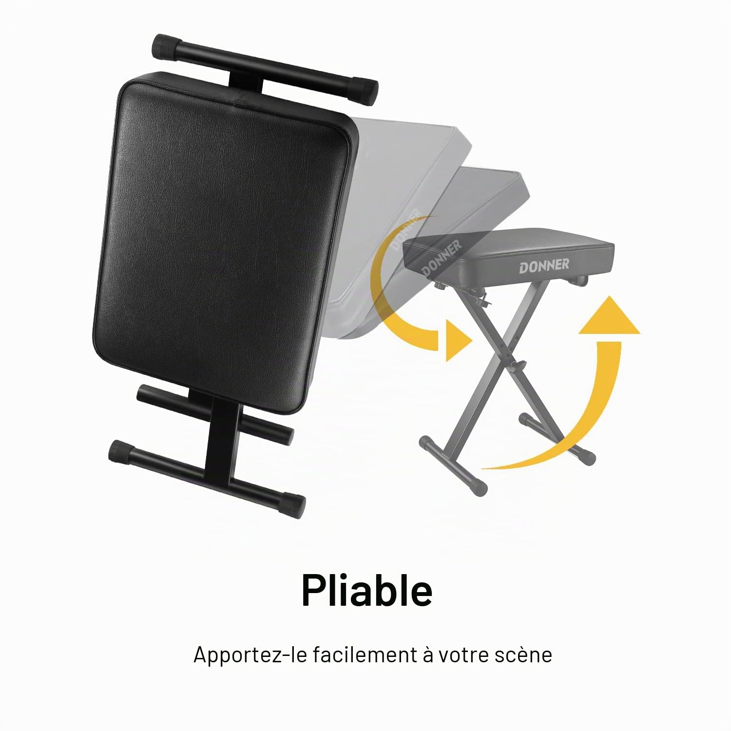 Donner Banc d'éponges réglables à Haute densité pour Clavier Design antidérapant Noir